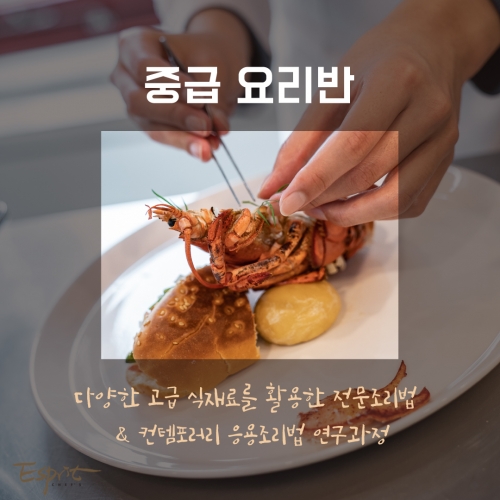 정규 중급요리반 (양식, 한식, 일식 등 다양한 요리를 접하는 종합반)