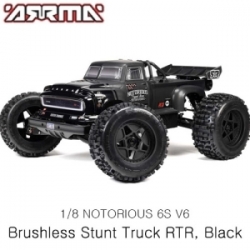 노토리우스 V6 최신형 ARRMA 1/8 NOTORIOUS 6S V6 4X4 BLX Brushless Stunt Truck RTR, ARA8611V6