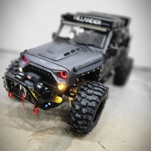 루비콘 제작 커스텀 의뢰 메탈릭 실버 무광 : TRX4 + 루비콘 레진 바디 + 이글아이 + LED + 범퍼