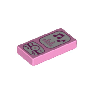 [레고부품] 밝은 핑크색 타일 1 x 2 - 휴대폰 / 뮤직 플레이어 패턴 4621609 3069bpb175