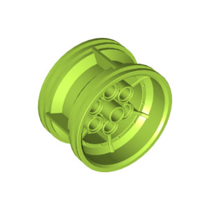 [레고부품] 라임색 휠 43.2mm d. x 26mm 테크닉 레이싱 6 핀 구멍들 6099539 56908