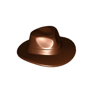[레고부품] 적갈색 미니피규어용, 머리기어 모자, 넓은림(Rim) (Fedora) 6042868 61506