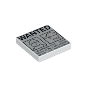 [레고부품] 흰색 타일 2 x 2 - Wanted, 수배전단 6100585 3068bpb0903