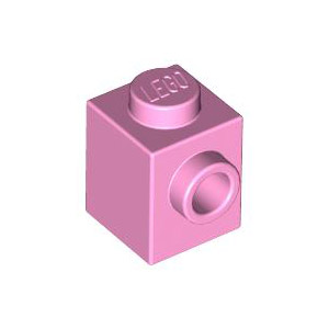 [레고부품] 밝은 핑크색 브릭, 변형 1 x 1 한면에 스터드 있음 4621554 87087