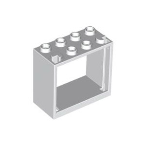 [레고부품] 흰색 창문 2 x 4 x 3 프레임 - 움푹 꺼진 스터드 4584888 60598