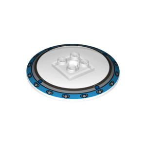 [레고부품] 투명 유리색 접시 6 x 6 뒤집어진 (레이더) - 미디움 하늘색 가장자리 패턴 6117526 44375bpb03