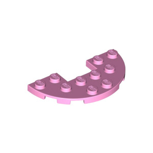[레고부품] 밝은 핑크색 둥근 플레이트 반쪽 3 x 6 - 1 x 2 깍힘 6133060 18646