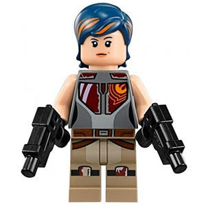 [레고 미니피규어] 스타워즈 사빈 렌(Sabine Wren) / 쌍권총 포 sw616