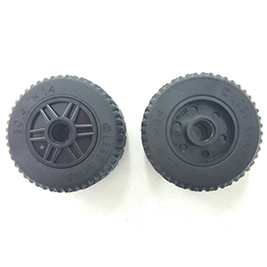 [레고부품] 검정색 휠 18mm d. x 14mm 핀 구멍 있음 - 검정색 타이어 30.4 x 14 VR 단단한 (55981 / 58090)