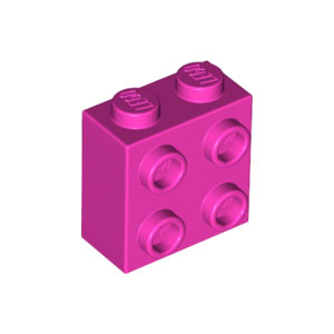 [레고부품] 진한 핑크색 브릭, 변형 1 x 2 x 1 2/3 한면에 스터드 있음 6132426 22885