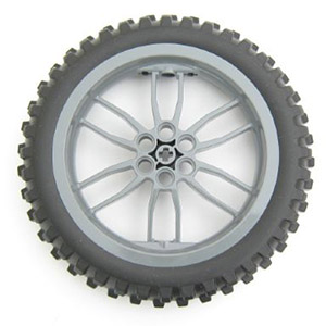 [레고부품] 검정색 휠 75mm d. x 17mm 모터사이클 - 검정색 타이어 100.6mm d. 모터사이클 (88517 / 11957)