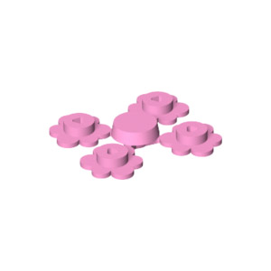 [레고부품] 밝은 핑크색 식물 꽃 작은, 네개 6000294 3742c01