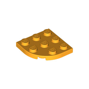 [레고부품] 밝고 연한 오렌지색 둥근 플레이트 코너 3 x 3 6022078 30357