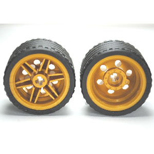 [레고부품] 펄 골드색 휠 30.4mm d. x 20mm 과 검정색 타이어 37 x 22 ZR (56145 / 55978) 56145c03