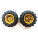 [레고부품] 펄 골드색 휠 30.4mm d. x 20mm / 검정색 타이어 56 x 26 (56145 / 55976) 포함 56145c02