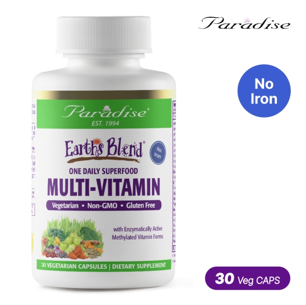 파라다이스허브 어스블렌드 데일리 슈퍼푸드 멀티비타민(무철분) 30캡슐 파라다이스허브 어스블렌드 데일리 슈퍼푸드 멀티비타민(무철분) 30캡슐