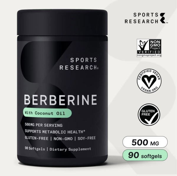 스포츠리서치 베르베린 코코넛오일 함유 500mg 90소프트젤