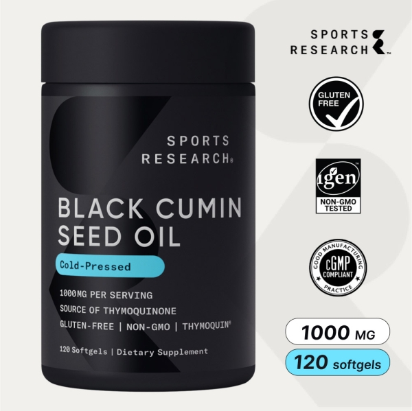 [소비기한] 스포츠리서치 블랙커민 씨드오일 1000mg 120소프트젤