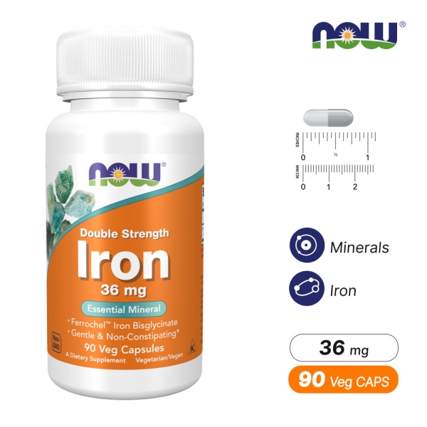 나우푸드 더블 스트렝스 철분 36mg 90캡슐