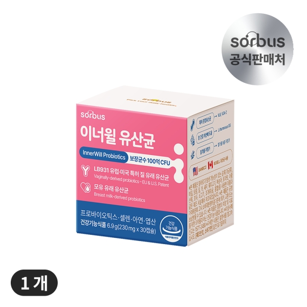 소버스 질 유래 유산균 이너윌 100억 CFU 1개월