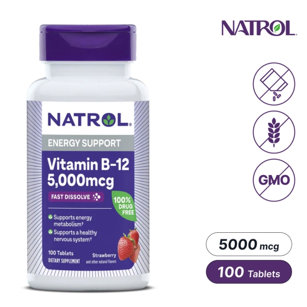 나트롤 비타민B12 5,000mcg 딸기맛 100정