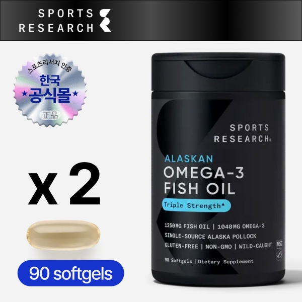 스포츠리서치 rTG 오메가3 트리플 스트렝스 90소프트젤 x2병