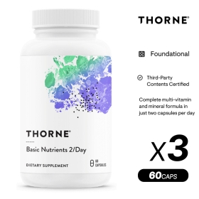 쏜 리서치 베이직 뉴트리언트 투퍼데이 종합비타민 60캡슐 x3병