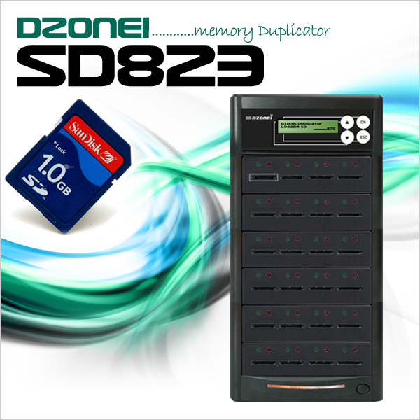 Dzonei SD823. SD메모리복사기, 한 번에 23 개 복사, FAT16,Fat32, ntfs지원, 메모리 포맷 가능.