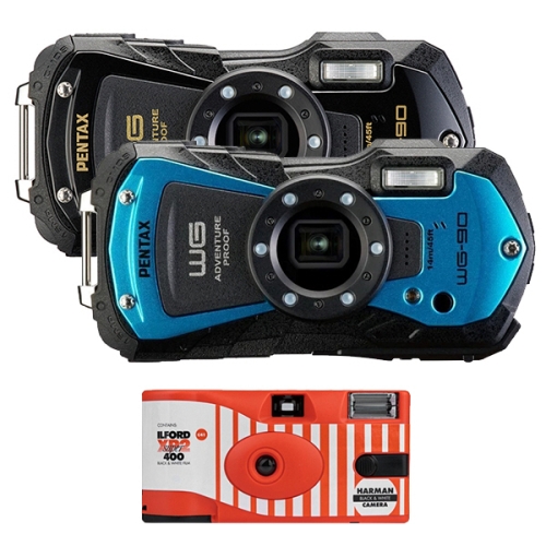 💕사은품💕 [펜탁스공식대리점 컴온탑] WG-90 아웃도어 디지털 카메라 🩵포토리뷰 작성 시 감성 가득 하만 일회용 흑백 카메라 증정🩵