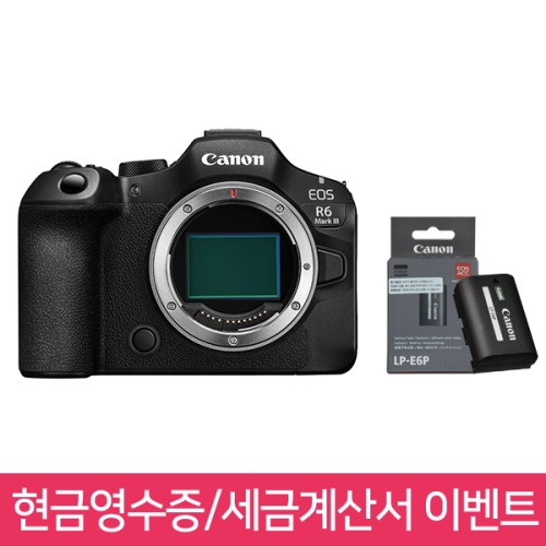 💗신제품💗 캐논 EOS R6 Mark III BODY 미러리스 카메라 ~ 1/20까지 현금영수증, 세금계산서 신청시 ⭐LP-E6P 정품 배터리⭐ 증정!