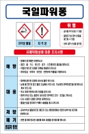 국일파워퐁 MSDS경고표지/물질안전보건자료