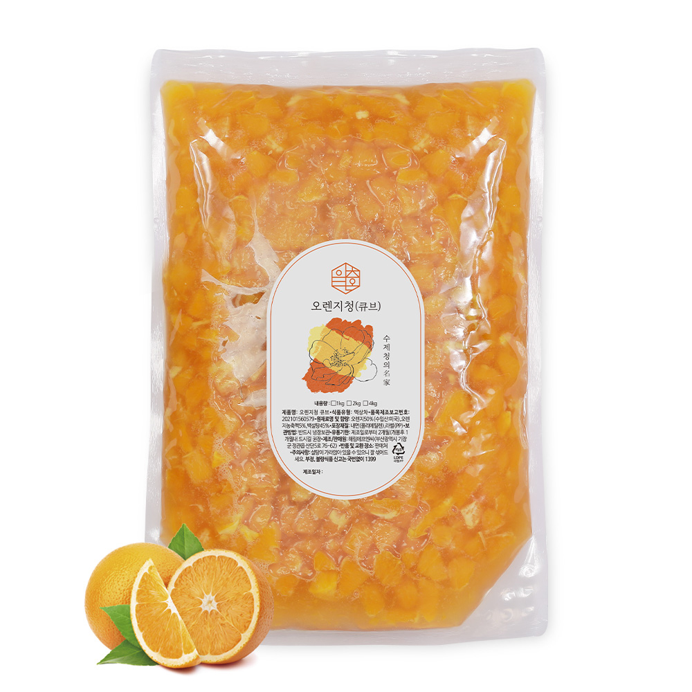 수제과일청 오렌지청 큐브 4kg