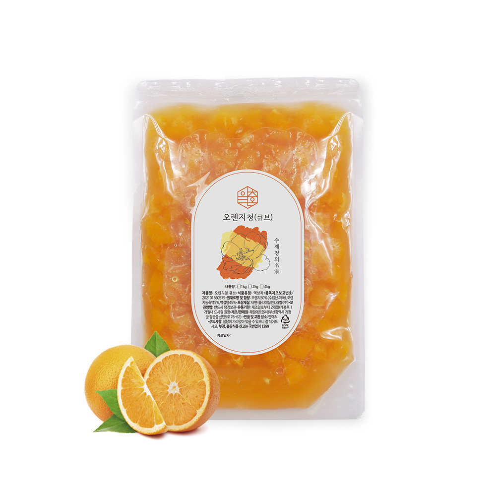 수제과일청 오렌지청 큐브 1kg