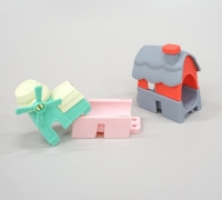 알록달록 크레스티드게코 미끄럼틀 풍차,하우스