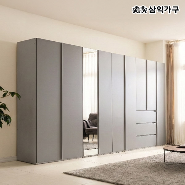 ★[공식몰10%쿠폰]★우노 초대형 키큰 옷장/전신거울 옷장/서랍형 옷장