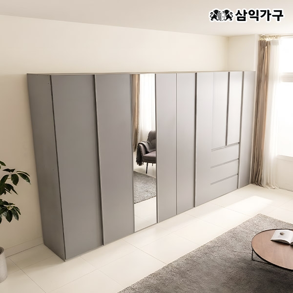★[공식몰10%쿠폰]★우노 초대형 키큰 옷장/전신거울 옷장/서랍형 옷장