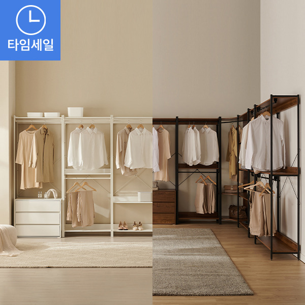◈[전문가설치/10%쿠폰]◈뮤즈 철제 드레스룸 시스템 옷장(화이트/월넛)