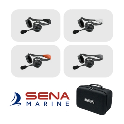 세나 SENA 노티톡 보슨 쿼드팩, 마린 메시 인터콤&trade; 헤드셋, 요트, 보트, 제트스키, IPx7, NTT-BOS-01Q
