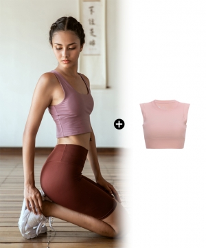 윙크핑크 5부 레깅스 PT079 + 크롭탑 PT100 기획상품 (색상 및 사이즈 선택 가능)