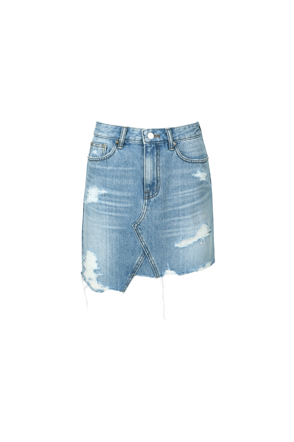 ASSYMMETRIC DENIM SKIRT (S23DB714BL)