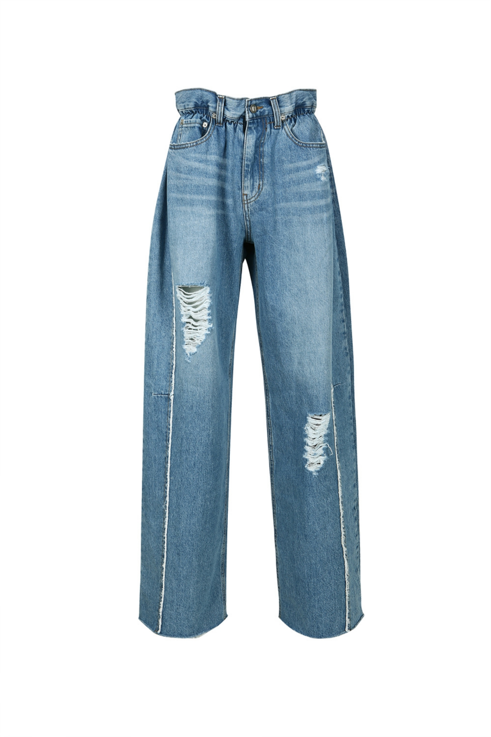 HIGH-RISE DISTRESSED JEANS (S23DB709BL)