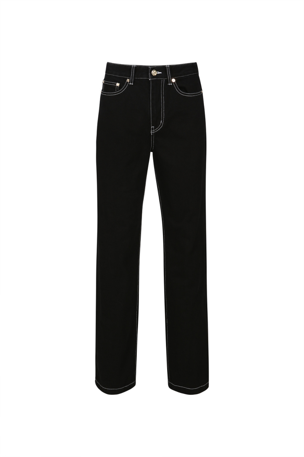 BACK BUTTON DETAILED STRAIGHT-LEG JEANS (S23DB706BK)