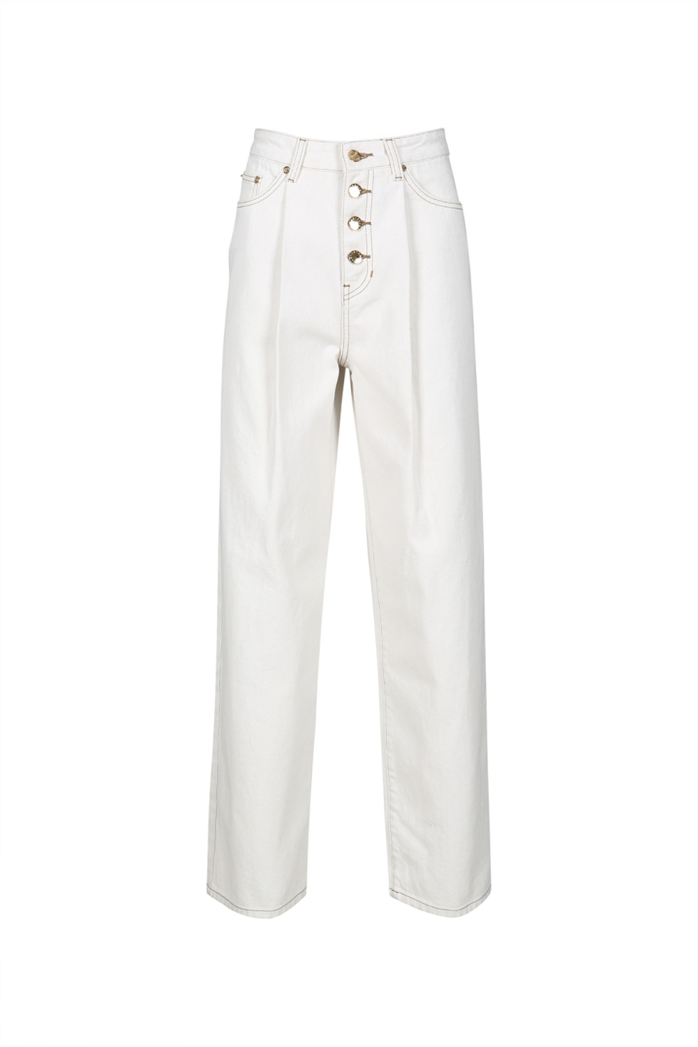 BUTTONED STRAIGHT-LEG JEANS (R23DB102IV)