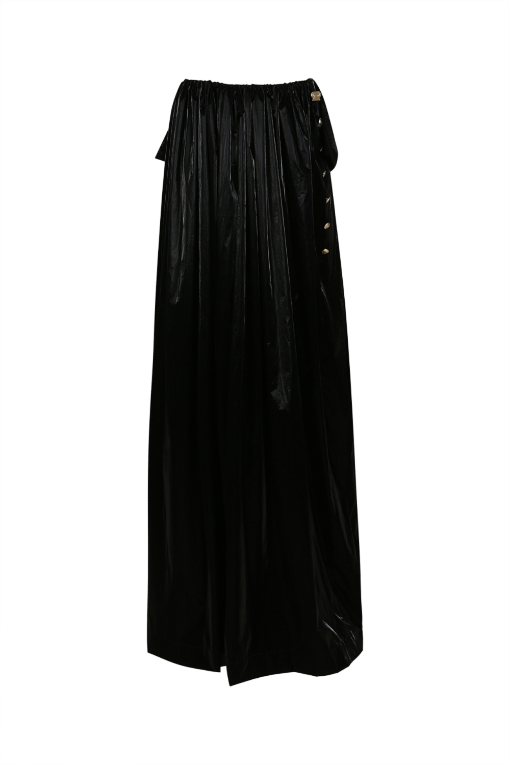 PLEATED LONGLINE SKIRT (R23SK105BK)