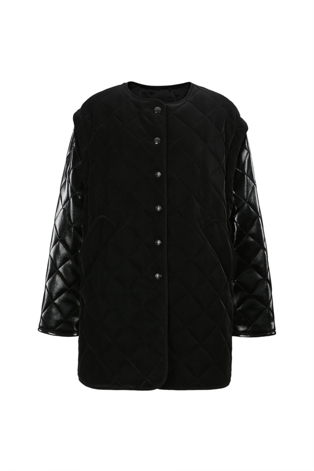 LAYERED PUFFER COAT (F23OT005BK)