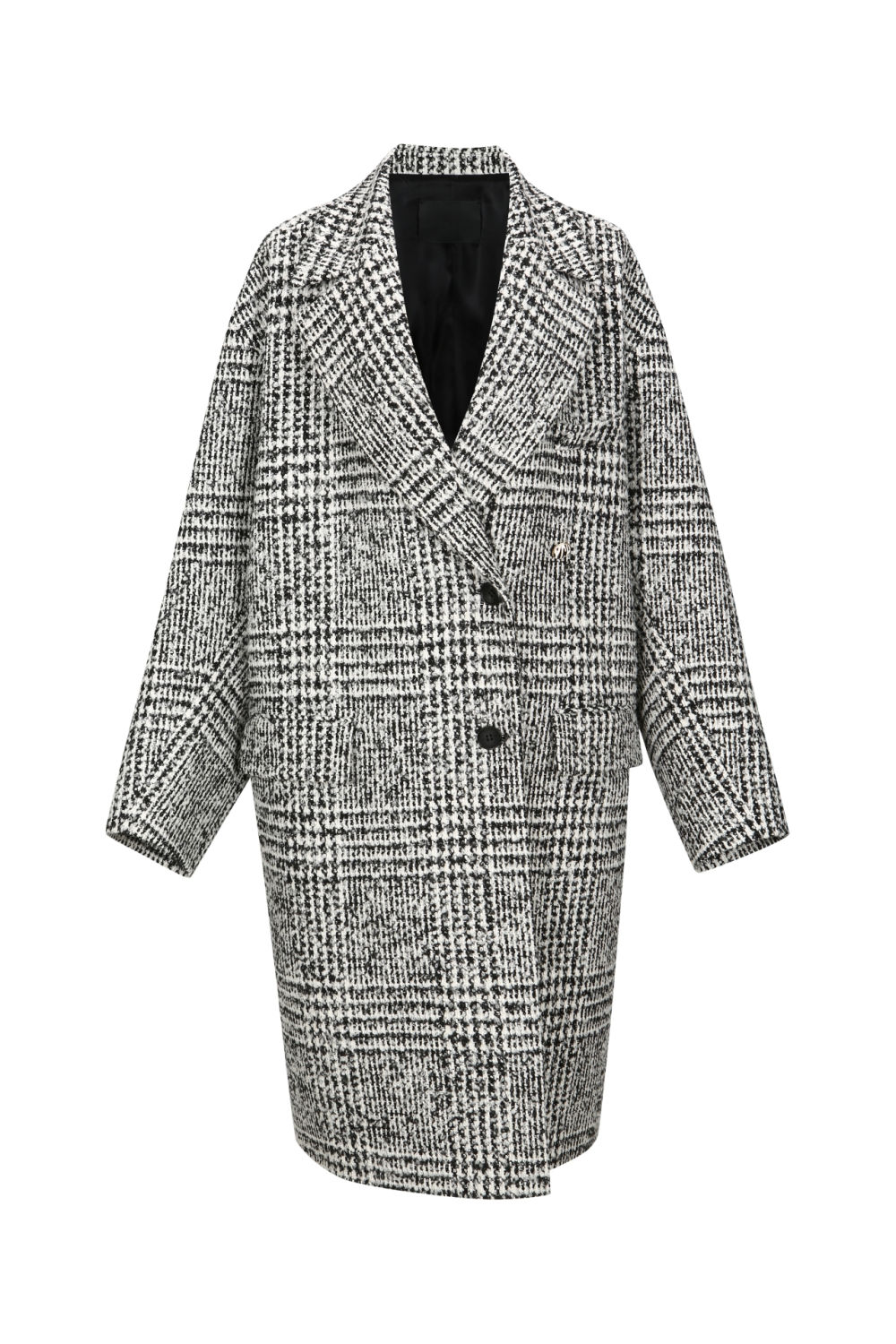 SINGLE-BREASTED WOOL-BLEND COAT(W23OT023BK)