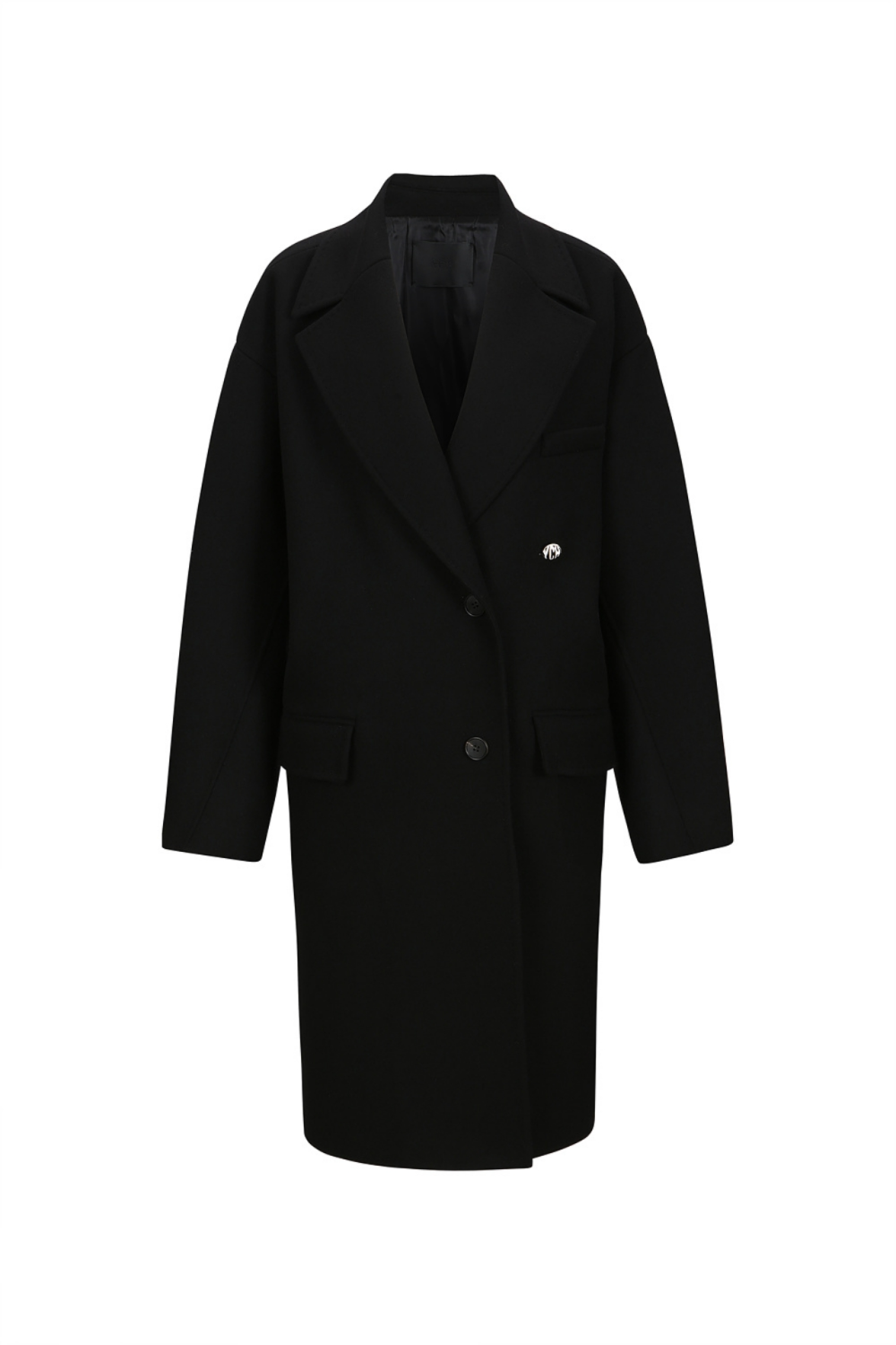 SINGLE-BREASTED WOOL-BLEND COAT(W23OT012BK)