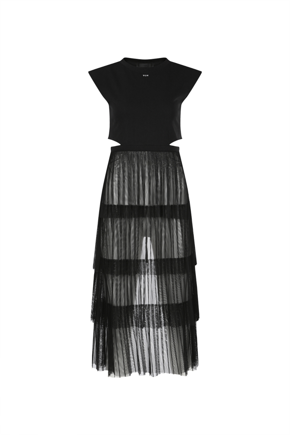 TIERED SKIRT DETAILED DRESS (S22DJ203BK)