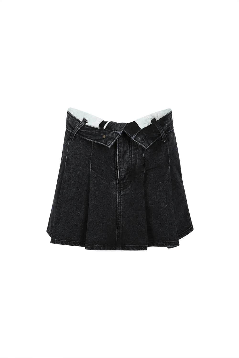 FLIPPED WAISTBAND MINI SKIRT (F22DB300BK)