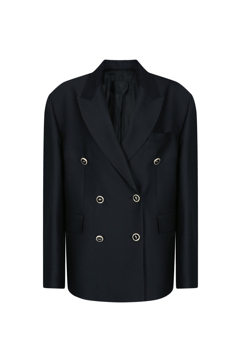 DOUBLE-BREASTED WOOL-BLEND JACKET (F22SU208DN)